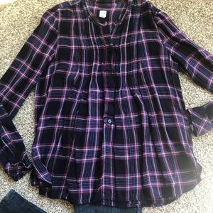 Gap Plaid Flannel Blouse